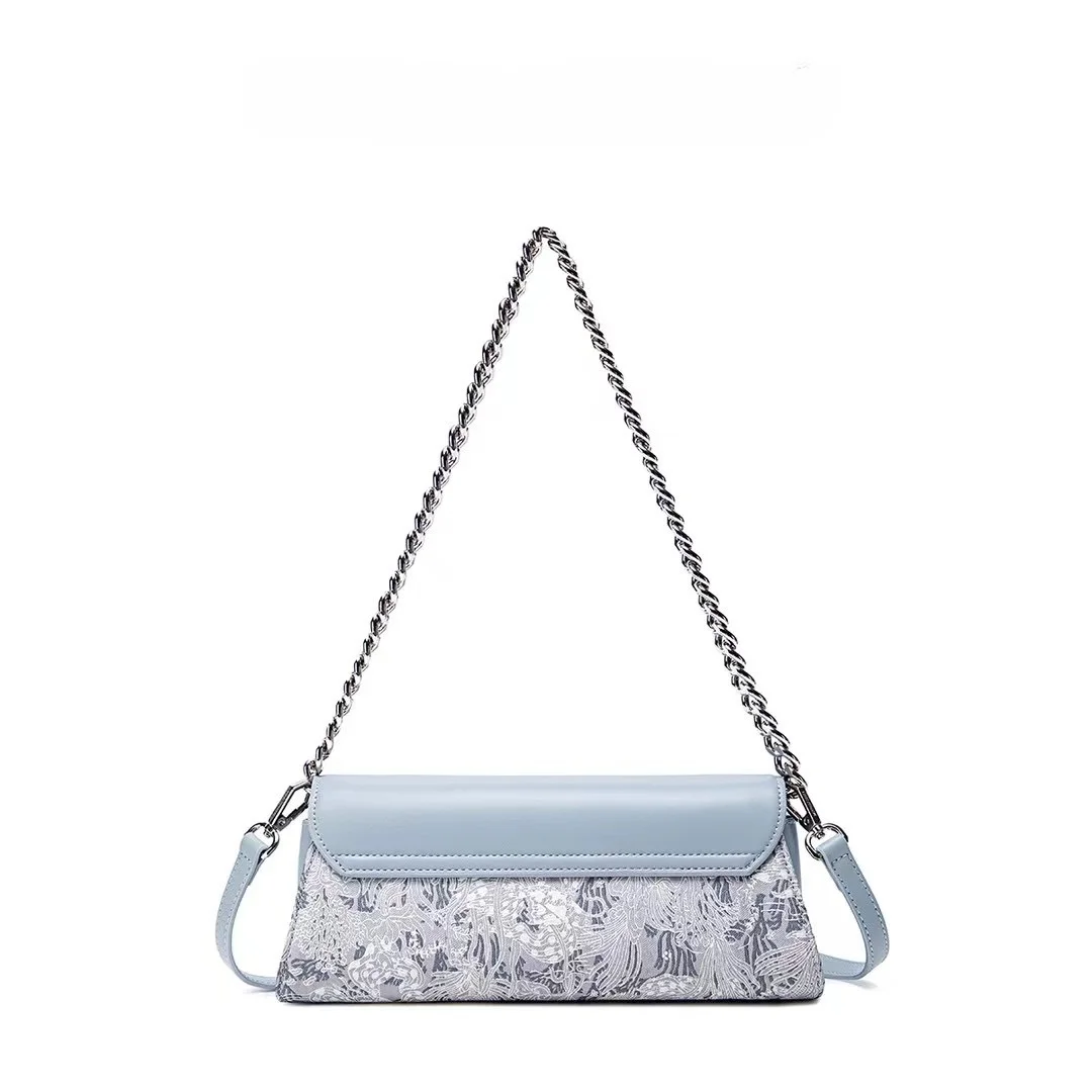 High End Brand Chinese Style Embroidery Stick Armpit Bag Women's Chain Light Luxury Fashion Single Shoulder Crossbody Bag
