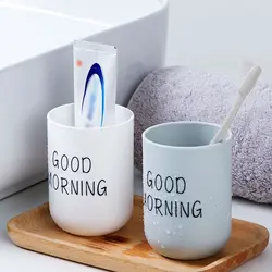 Home Bathroom Tumblers Toothbrush Toothpaste Holder Round Washing Tooth Cup PP Drinking Glass Tooth Mug Traveling Camping