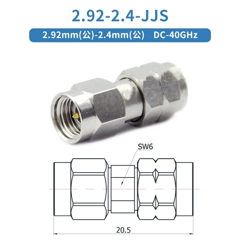 محول RF 2.4 مم إلى 2.92 مم 2.92/2.4-JJS/KKS/JKS/KJS 40G