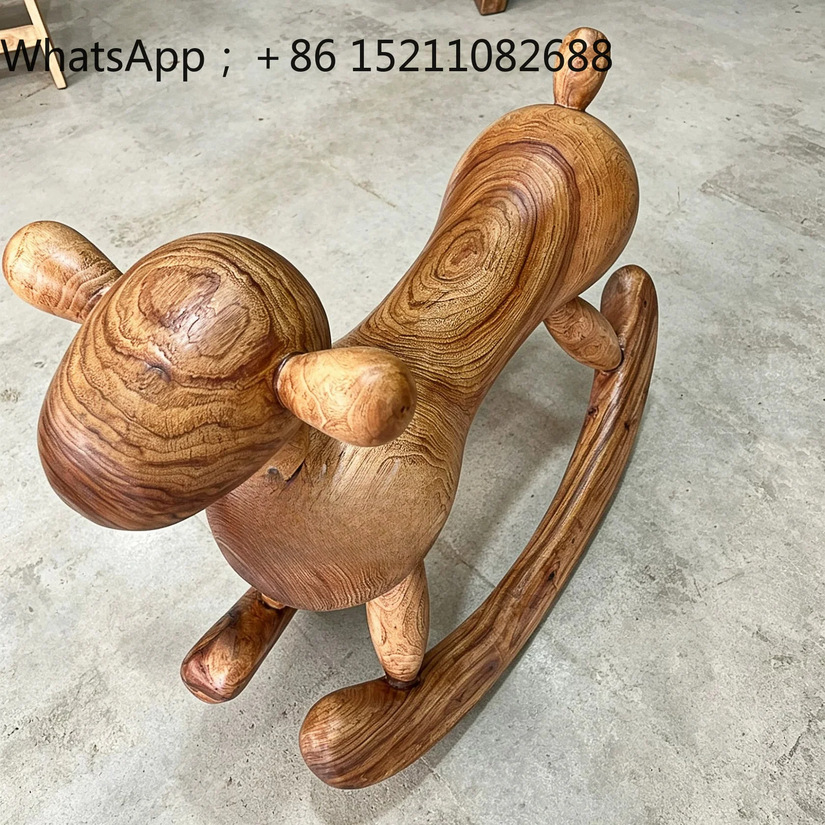 SCY adults can sit solid wood rocking horse B & B hotel decorative ornaments amusement park outdoor toys