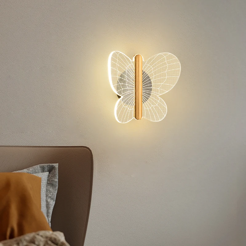 Self-contained LED two-colour light source bedside wall lamp gold living room background wall decoration lamps and lanterns