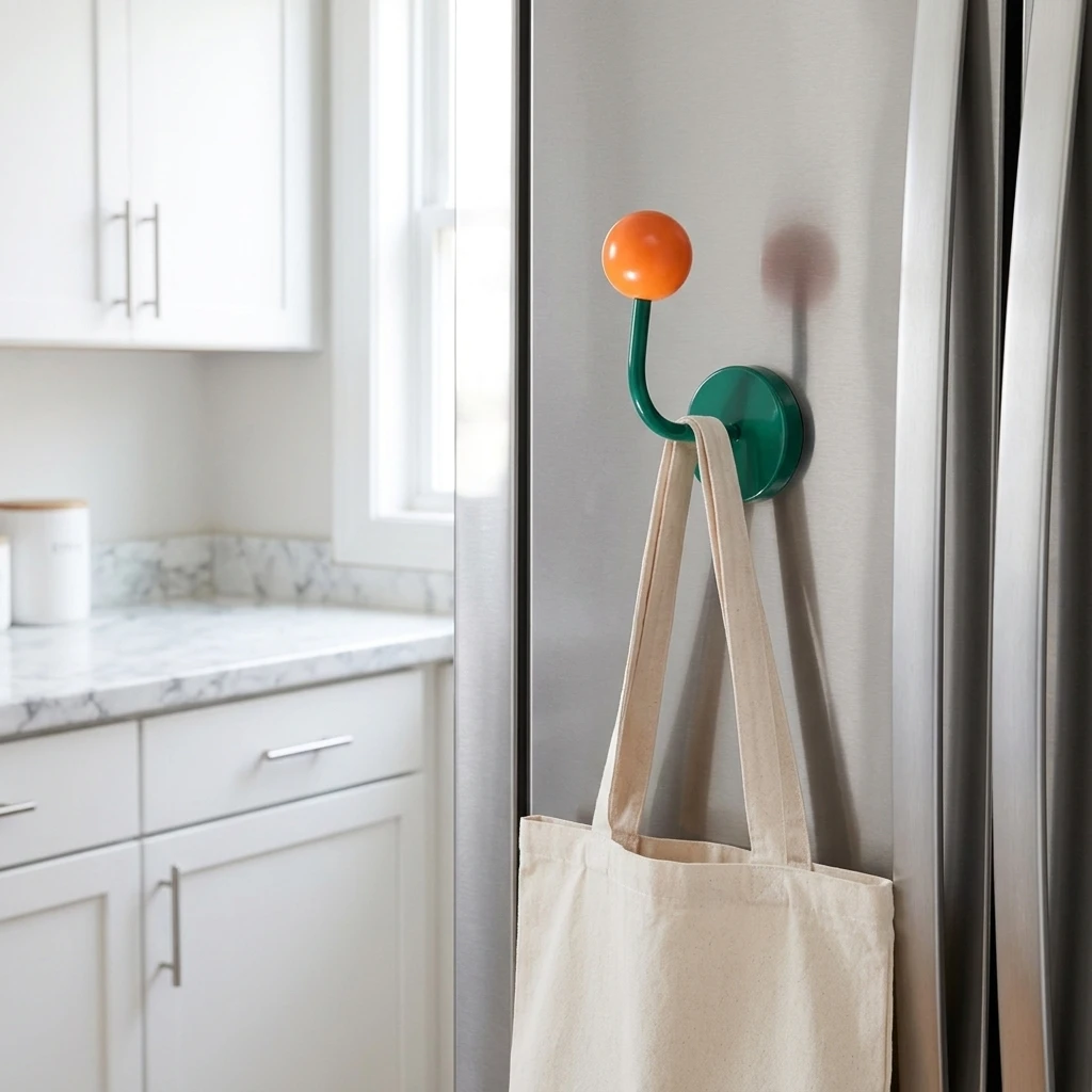 Colorful Magnetic Hook Strong Neodymium Holder for Fridge Kitchen Bathroom Wall Organizer Heavy Duty No Drill ABS Plastic