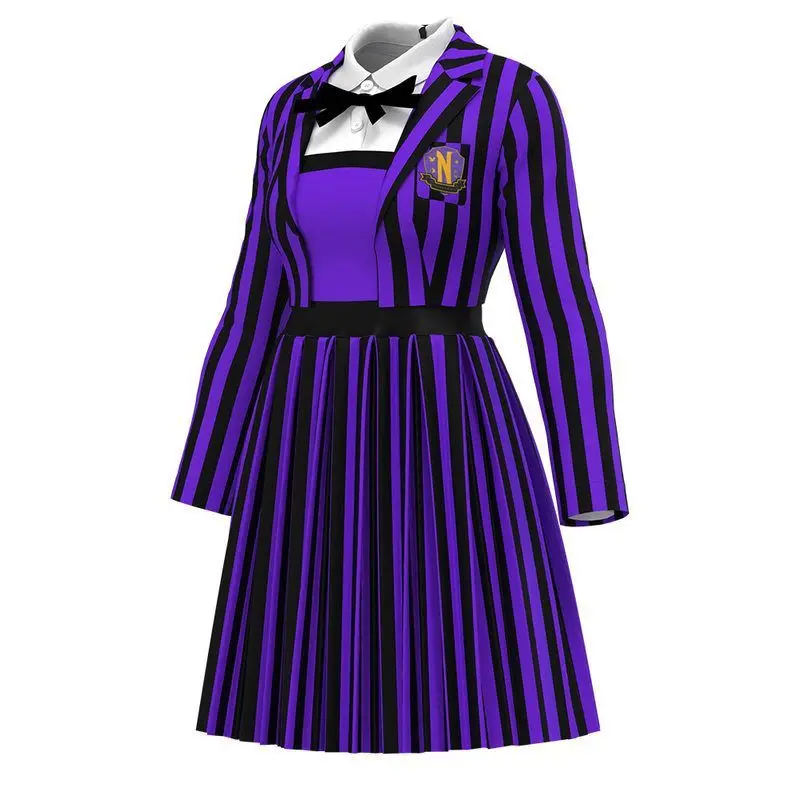 

Хэллоуин Косплей Адамс Fly Wednesday Волк Девушка Костюм в полоску Доктор Женская мода Сценическое представление Традиционный китайский...