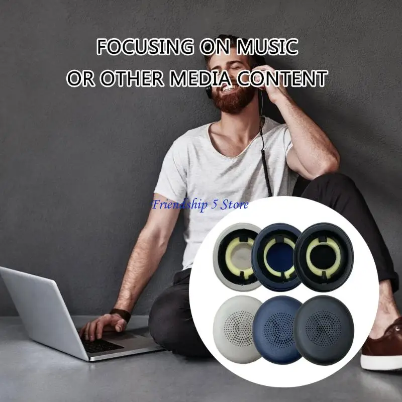 

T8WC Earmuffs for 45h/Evolve2 65 40 MS UC USB Headsets Earpads Ear Pad Sponges Ear Cushions