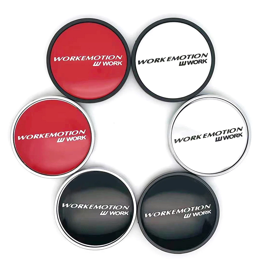 4PCS/Lot  63MM 3Colors  Car Wheel Center Cap Emblem Sticker For Work Emotion Racing Wheel  Cover Protector Hub Cap Sticker