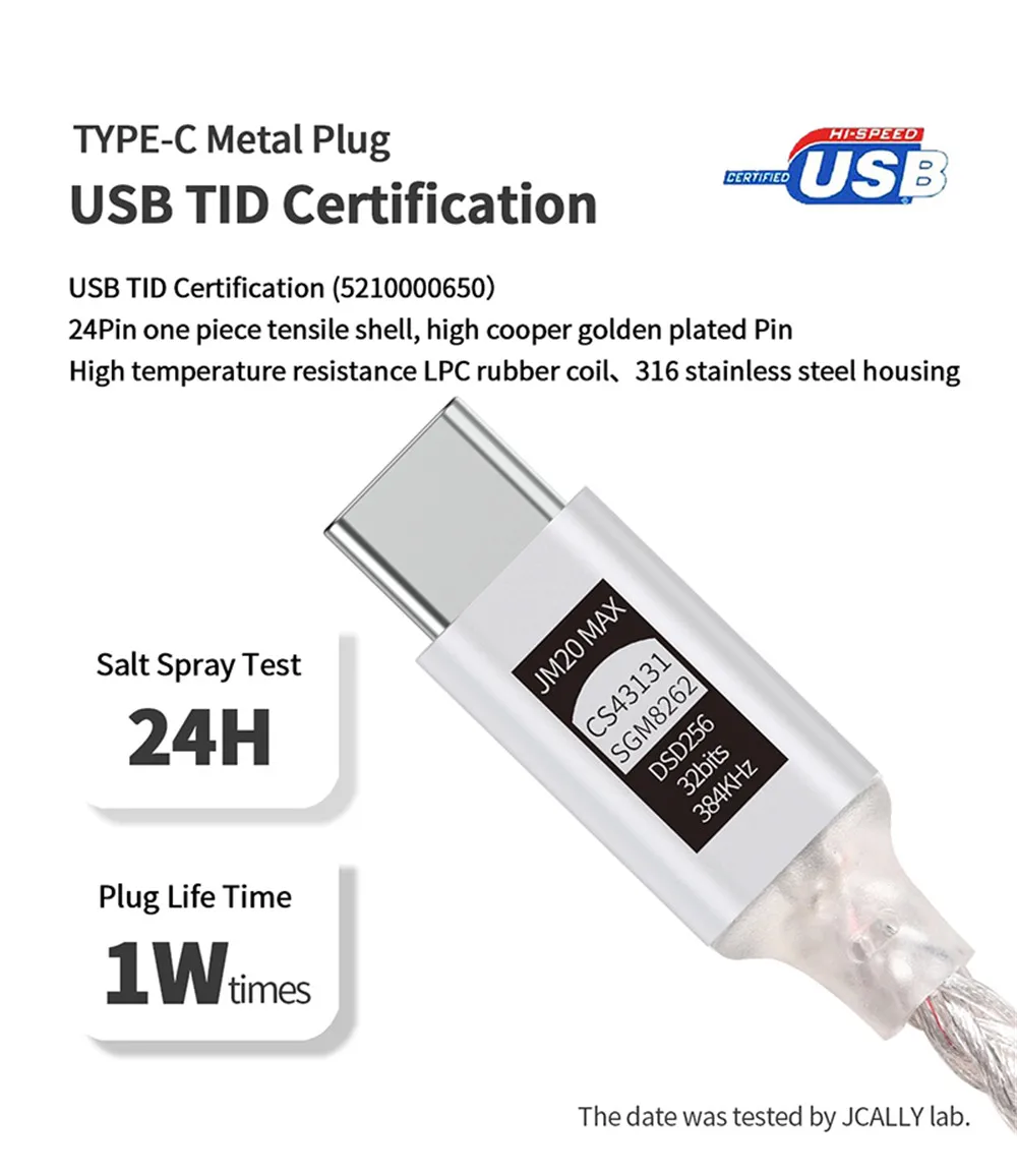 JCALLY JM20 Max CS43131 Typ C auf 3,5 mm HiFi DAC JM20 Digitale Audiodekodierung USB C Kopfhörer AMP Adapter für Android iPhone 15 16 – Detail 28