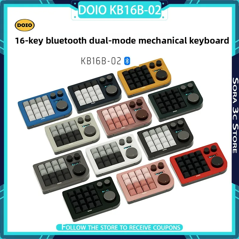 

DOIO KB16B-02 Мини-механическая клавиатура DIY 16 позиций клавиш QMK VIA Bluetooth двухрежимная индивидуальная офисная игровая клавиатура