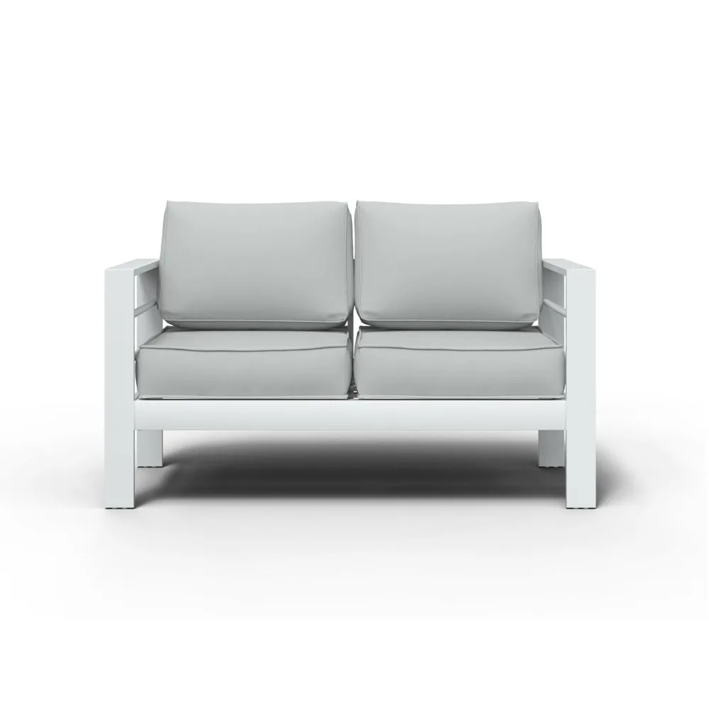 

Aluminum Patio Furniture Set, Loveseat Outdoor Set with 5 Inch Cushions, Patio Loveseat Sets with Waterproof Covers, Customized