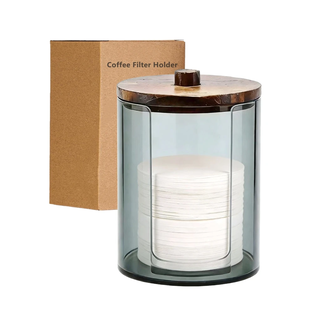 Contenedor de Almacenamiento para Filtros de Papel, Portátil, con Tapa, Compatible con Filtros de Café Redondos de 51mm/53mm/58mm