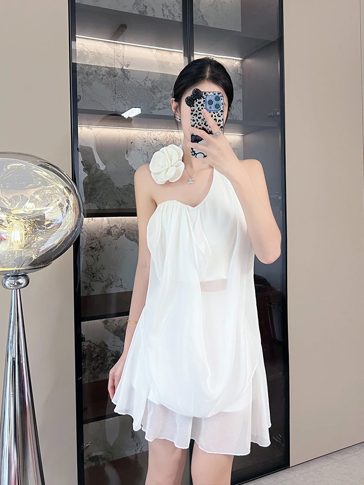 

Handmade Floral Casual Sle Women's Top And ort Skirt Set Polyester Fabric Summer Collection Two-Piece Suit Faionable Va...