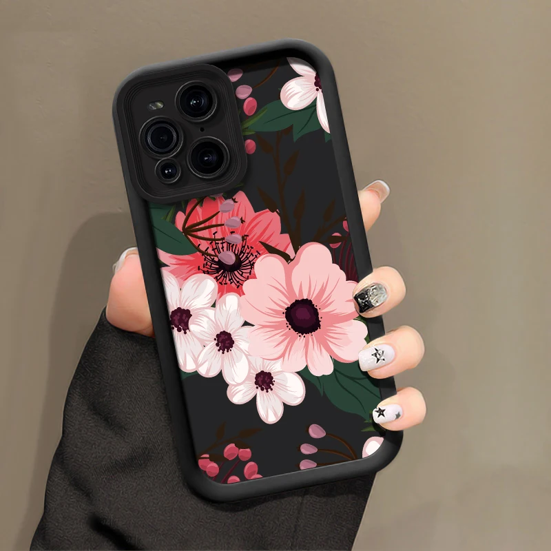 حافظة لهاتف موتورولا موتو G85 G84 G75 G35 G34 G56 G86 Edge 50 60 Funsion 40 Neo E40 E32 E22 غطاء سيليكون مطبوع عليه زهور