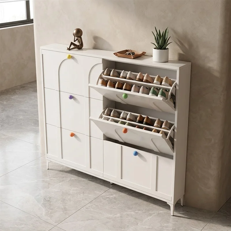 & Tilt Out Entryway Shoe Cabinet Wall Mounted Organizer Ultra Slim Multi Tier High Capacity Storage Rack For Home