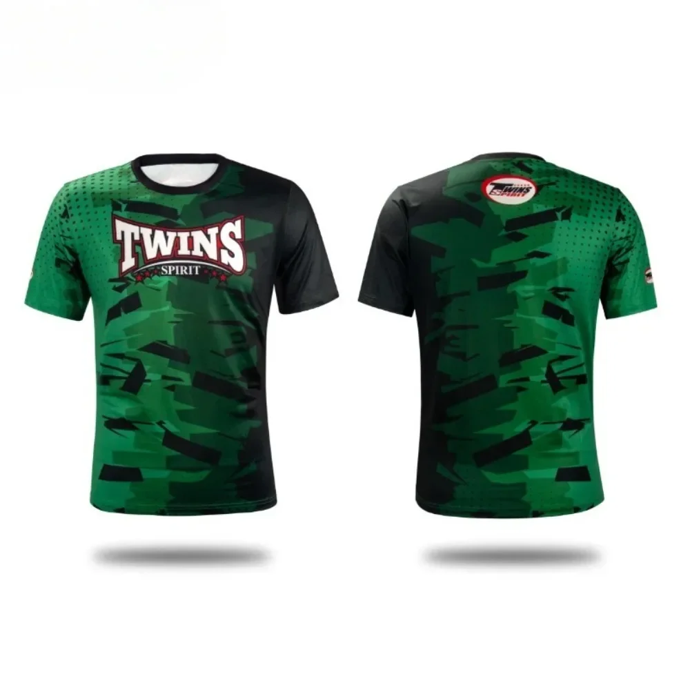 Men's Muay Thai 3D Printed Sports T-shirt Quick Dry Breathable Sweatshirt Jiu-jitsu Training Suit Short Sleeve Top for Parents