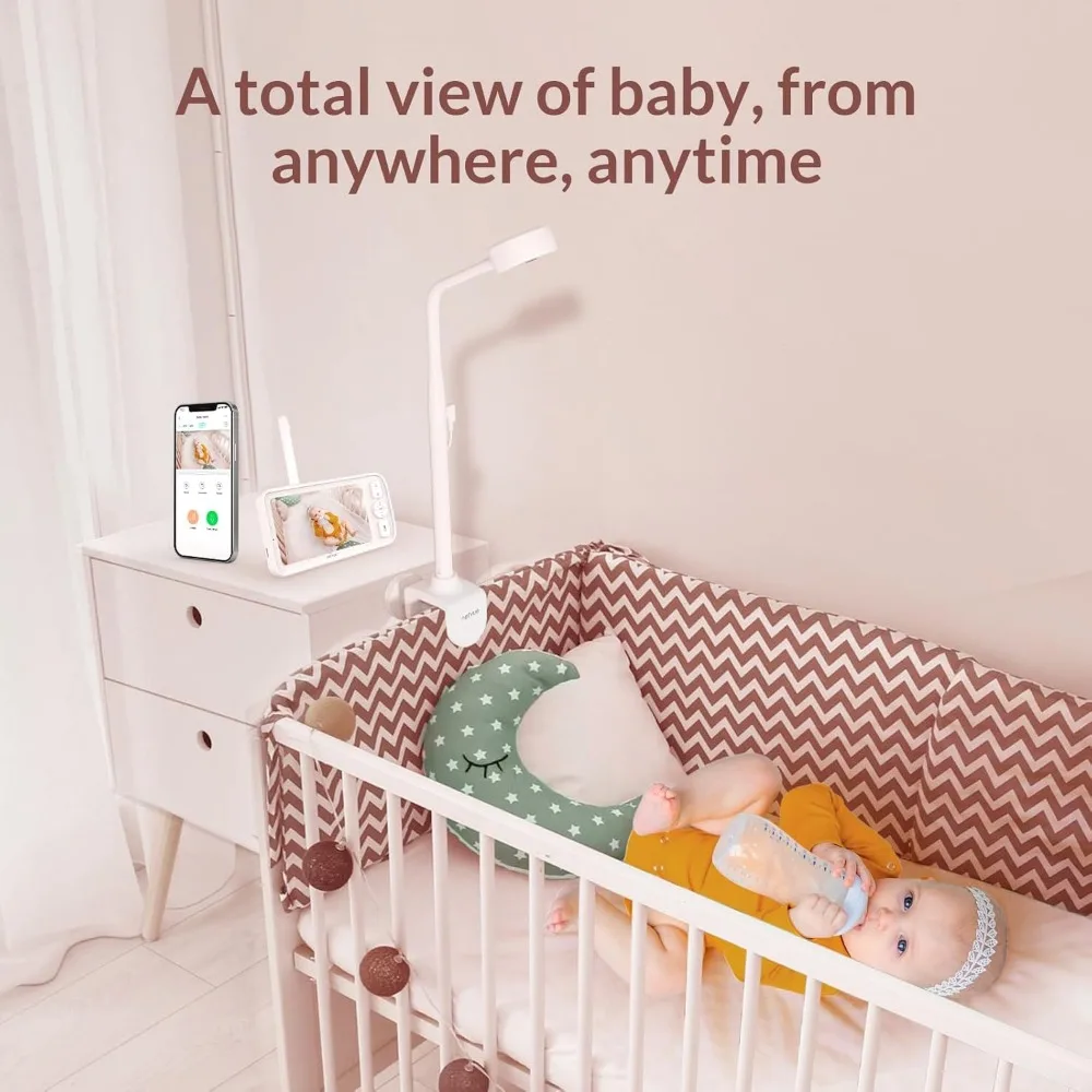 Upgraded Baby Camera Monitor Video - 5000mAh Baby Monitor with Camera and Audio, 5" Display, 4 in 1 Bracket Meets The Needs in