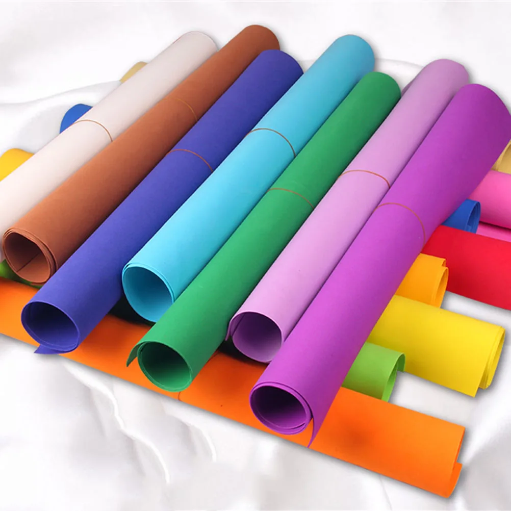 

20 Sheets EVA Sponge Paper DIY Handcraft Materials Bright Color Textured Flexible Scissors Home Office School