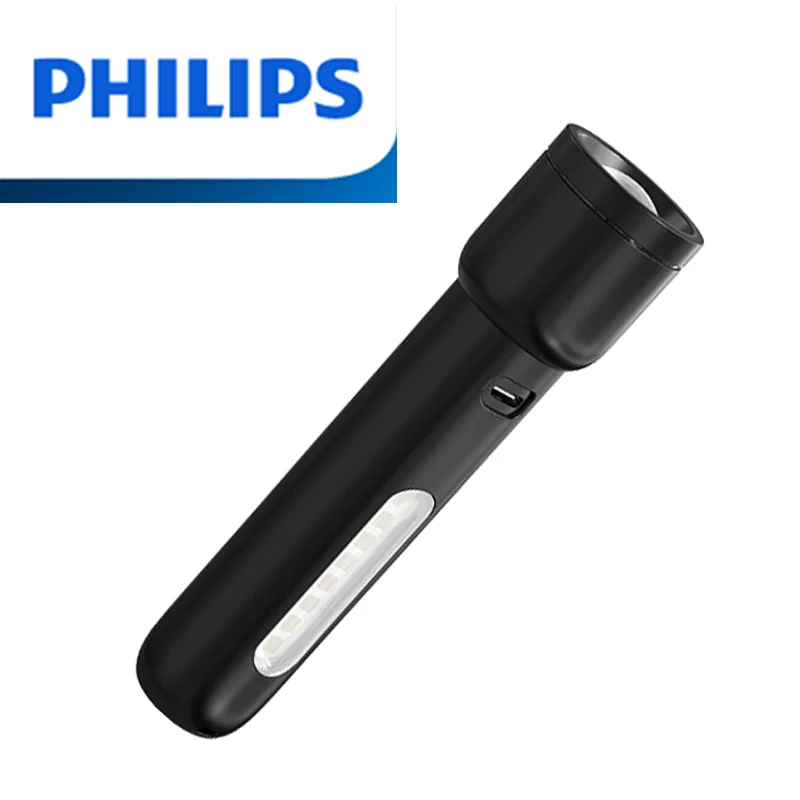 Philips 2024 New EDC Portable Flashlight Rechargeable LED Flashlight with Side Light for Personal Self Defense Camping Hiking