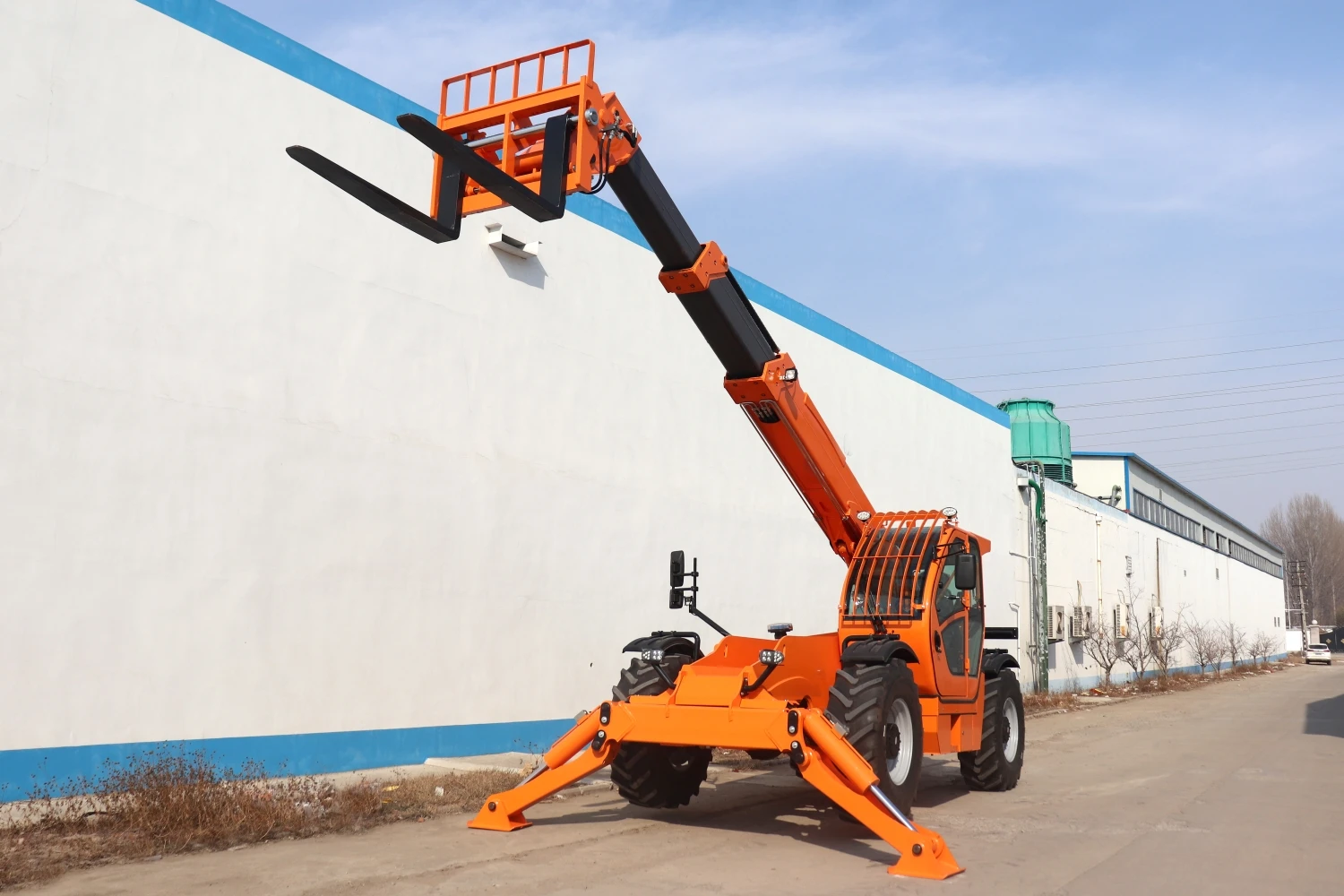 الصينية 4X4 4WD التعامل مع آلات البناء رفع رافعة شوكية 5 طن رافعة شوكية تلسكوبية تلسكوبي معالج #3