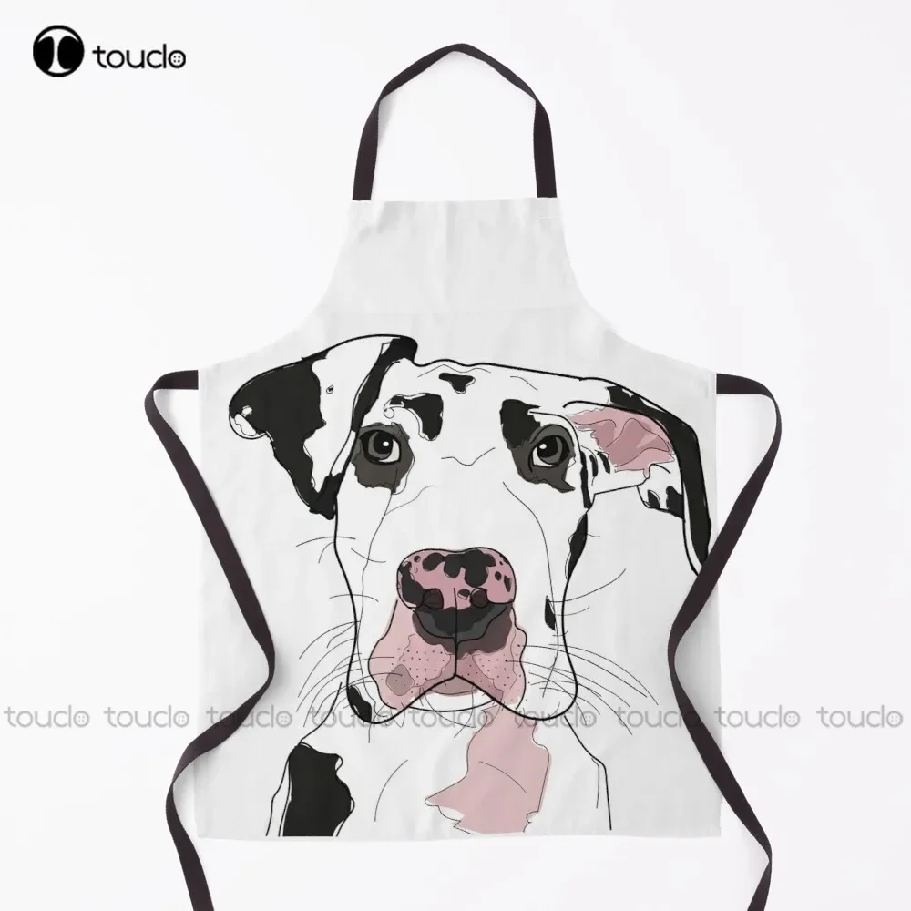

Фартук для собак Great Dane B/W/Pink, фартук учителя для женщин и мужчин, унисекс, для взрослых, садовый, кухонный, домашний фартук для уборки