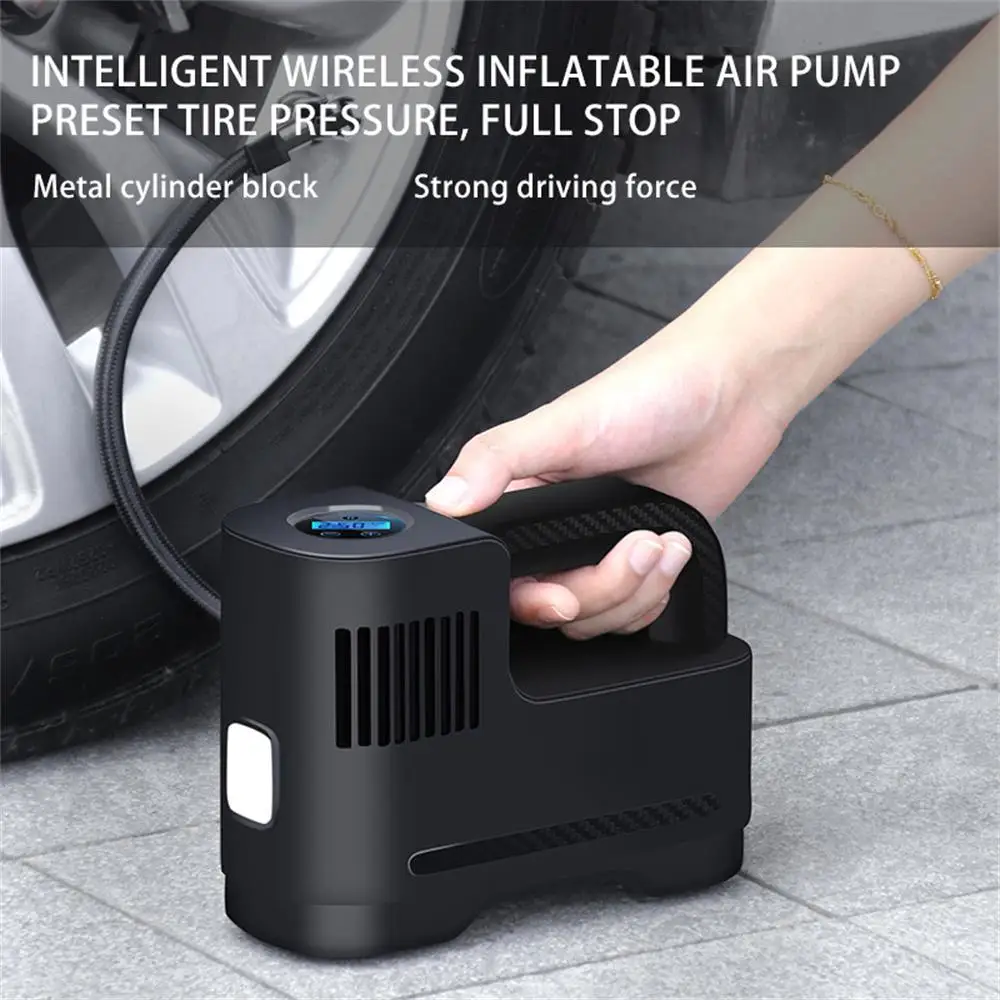 Car Inflator Pump Portable Inflator Pump High Power Digital Tire Inflator Intelligent Wireless Electric Inflator Pump