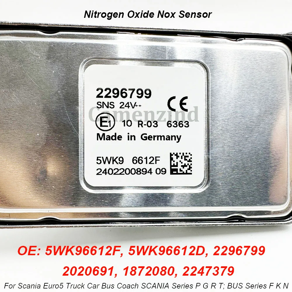 

2296799 5WK96612F 2020691 1872080 2247379 5WK96612D NOX Nitrogen Oxygen Sensor For Scania Euro5 Truck Car Bus High Quality Chip
