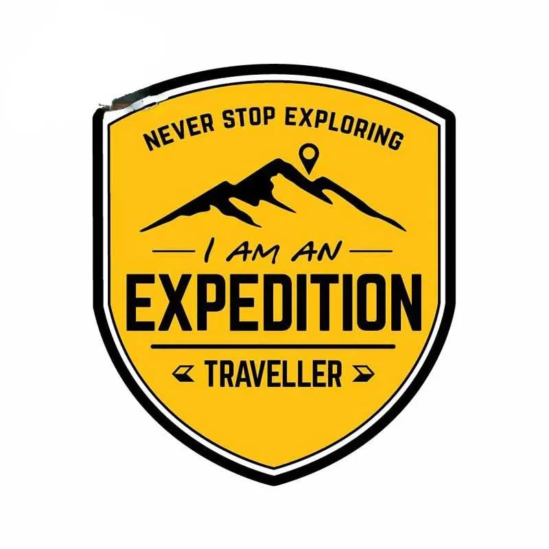 13cm Expedition Travel Car Sticker Never Stop Exploring Decal JDM Off-road Rear Personality, Decoration Accessories PVC Stickers