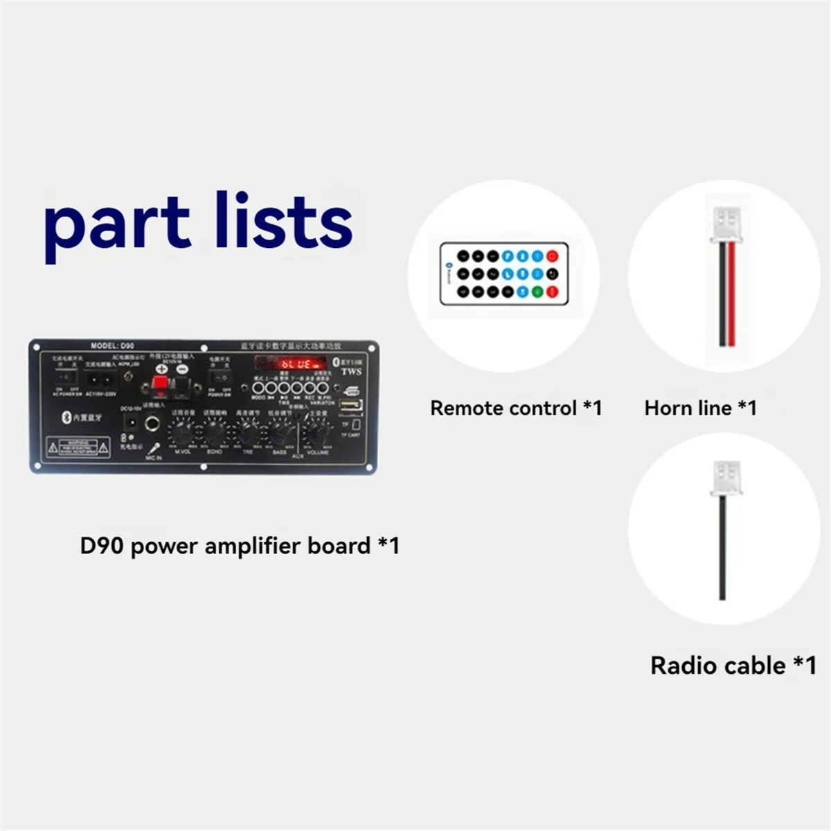جديد D90 12 فولت سيارة بلوتوث مكبر للصوت مجلس AUX المدخلات لمكبر الصوت مضخم الصوت الصوت أمبير الاتحاد الأوروبي التوصيل
