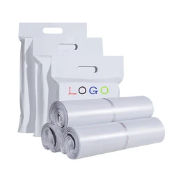 50 pçs branco poli mailer sacos de envio envelopes auto selo post sacos de transporte engrossar saco de correio sacos de transporte de plástico