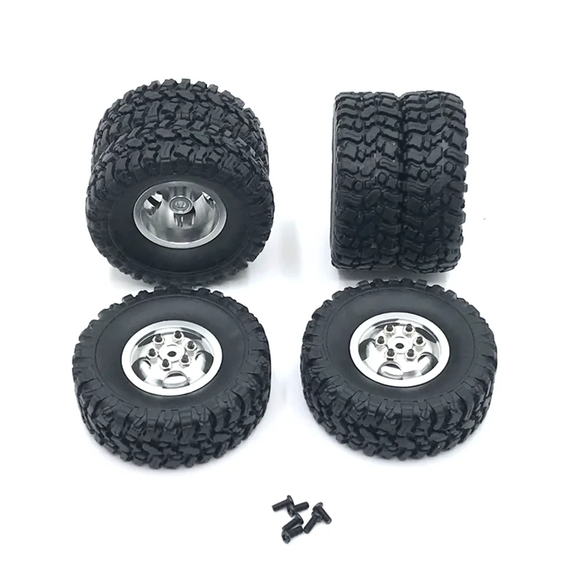 Se utiliza para WPL C14 C24 B14 B16 B24 B36 C34 C44 HengLong FeiYu RC Car Parts Metal Upgrade Front Single Rear Dual Wheel Hub neumáticos