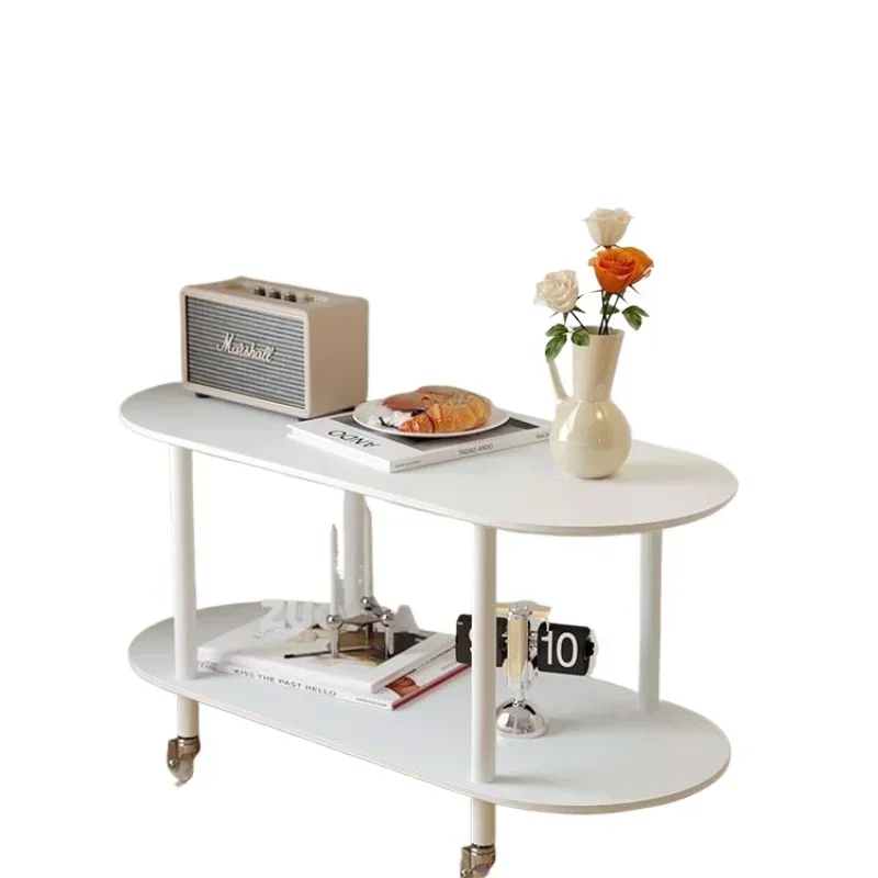 Nordic Coffee Table Living Room Mobile Sofa Side Table Floor Trolley Multi-Layer Storage Rack Dining Car
