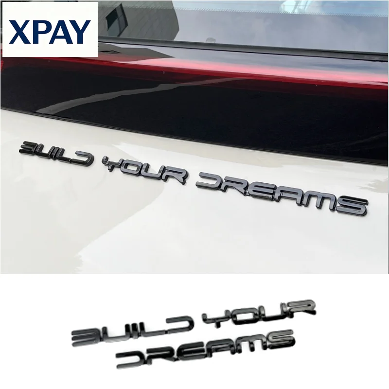 New For BYD Seagull&Dolphin MINI Han Rear Letter Stickers Trunk Car Sticker Build Your Dream Word Logo Car Decoration Auto Suppl