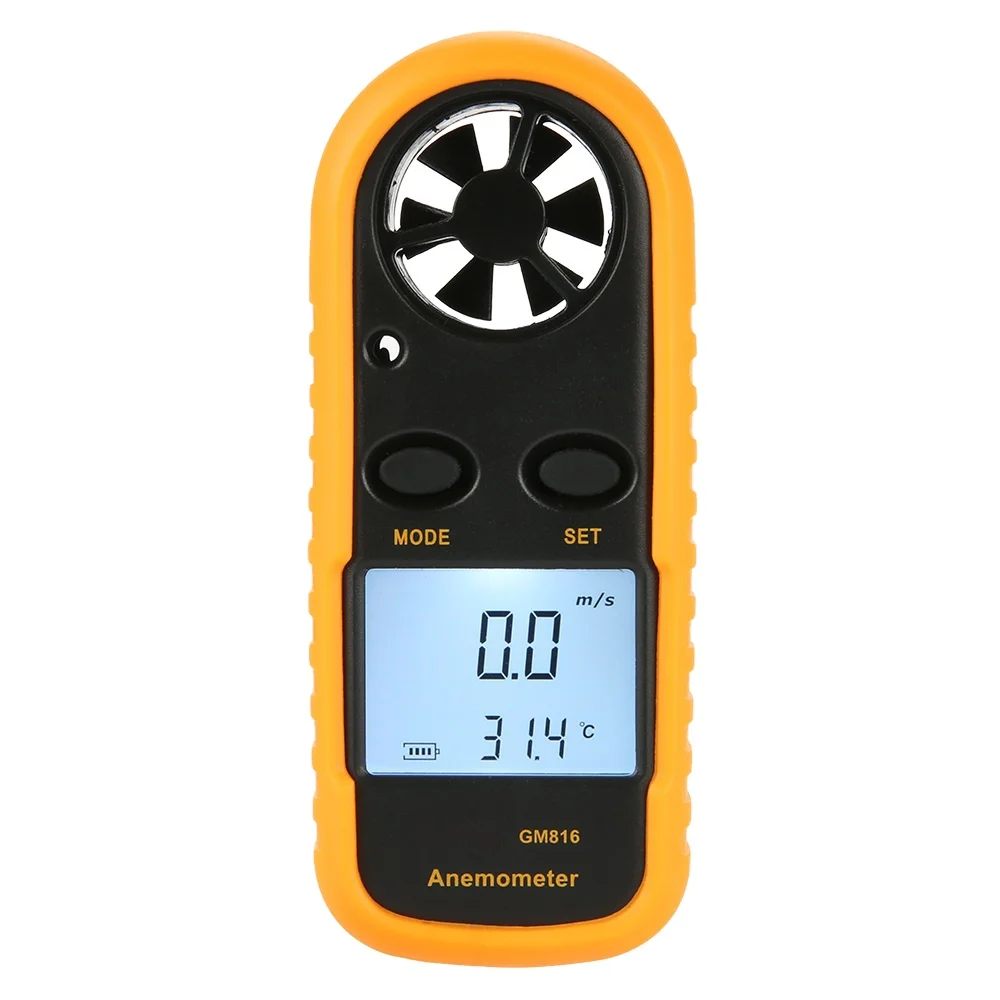 S-AM83 Portable Handheld Wind Speed Detection Instrument and Temperature Measuring Digital Mini Anemometer