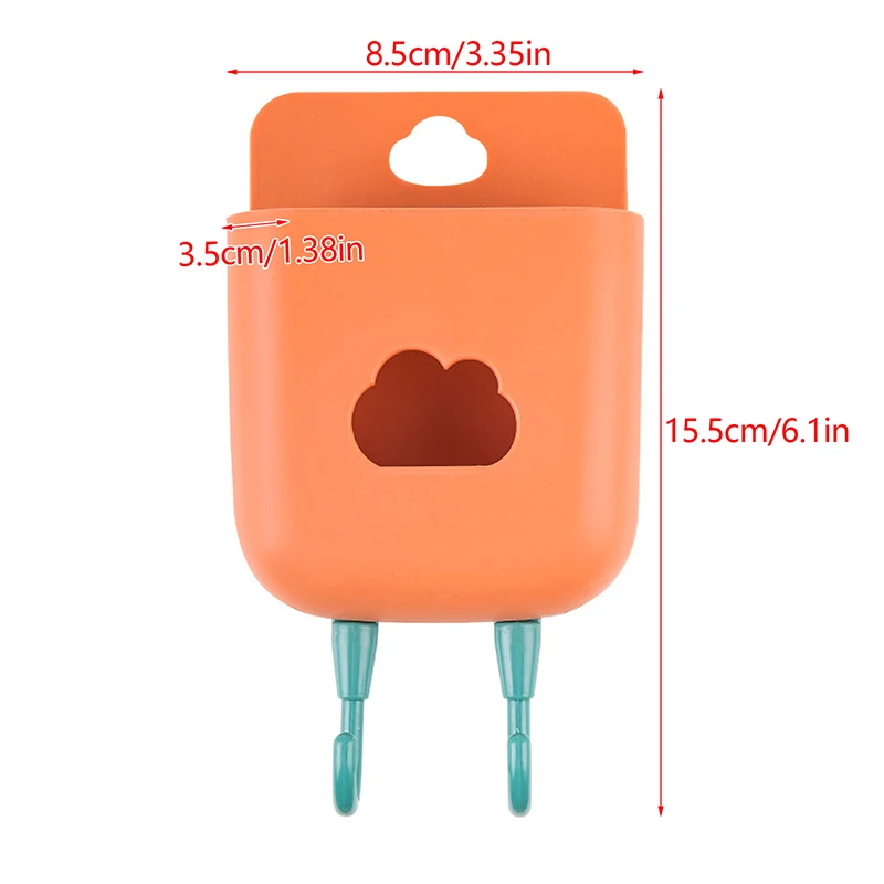 Remote Control Storage Boxes Simple Punch-Free Wall Mounted Table Side Bedside Phone Sundries Storage Racks With Hook Decoration