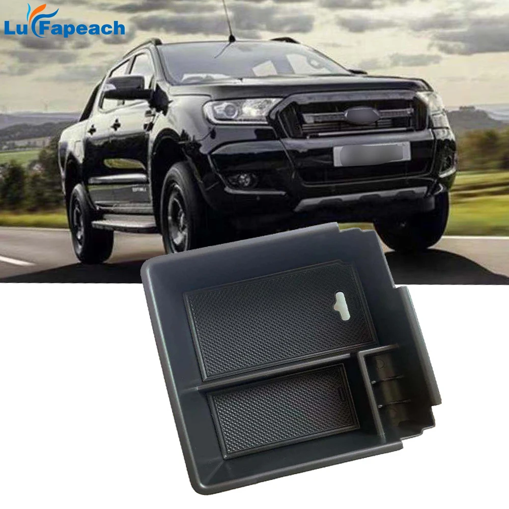 

1pc New Black Car Suitable For Ford Ranger Central Control Center Armrest Storage Box Auto Accessories Interior Modification