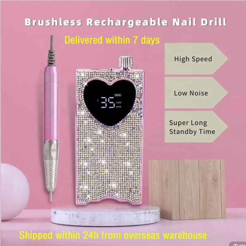 

Heart Shape Electric Nail Drill 35000RPM Nails Milling Cutter Wireless Pedicure Grinder Rechargeable Nail Drilling Machine Make