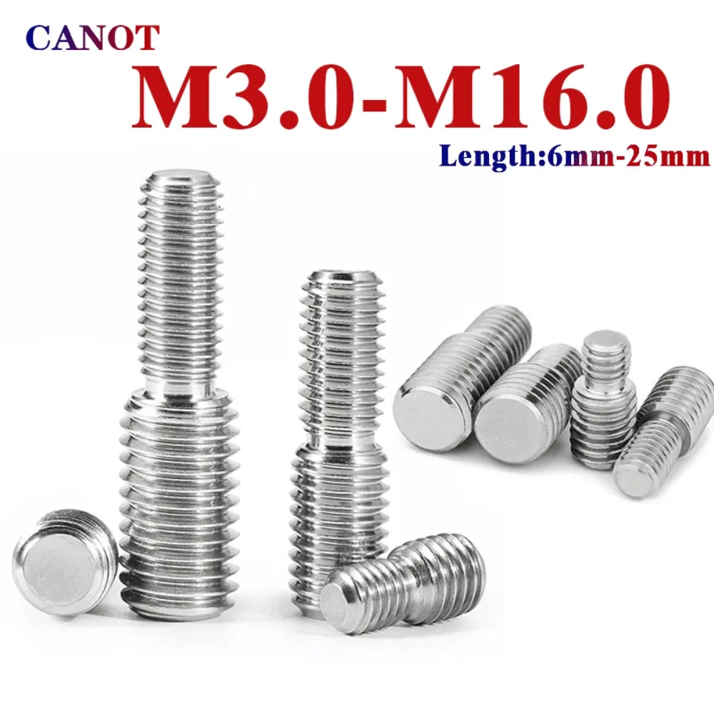 M3 M4 M5 M6 M8 M10 M12 M14 M16-M20 Thread Adapter Male to Male Bolts 304 Stainless Steel Conversion Double Head Transfer Screws.