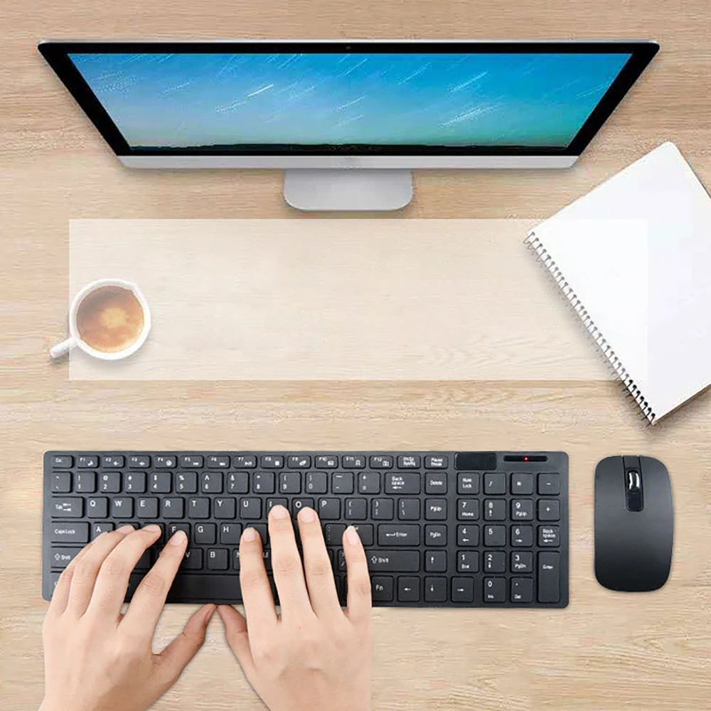 Ultra-thin 2.4G Wireless Keyboard Mouse Set with Keyboard Film Computer Office Gaming Silent Keyboard and Mouse（No Battery） view 6
