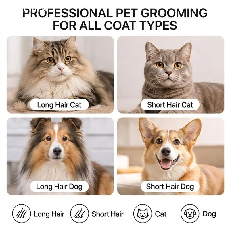 AnswerPet Deshedding Brush With Safe Rounded Teeth Non Slip Handle Perfect For Dogs Cats Home Grooming Removes Loose Fur Easily