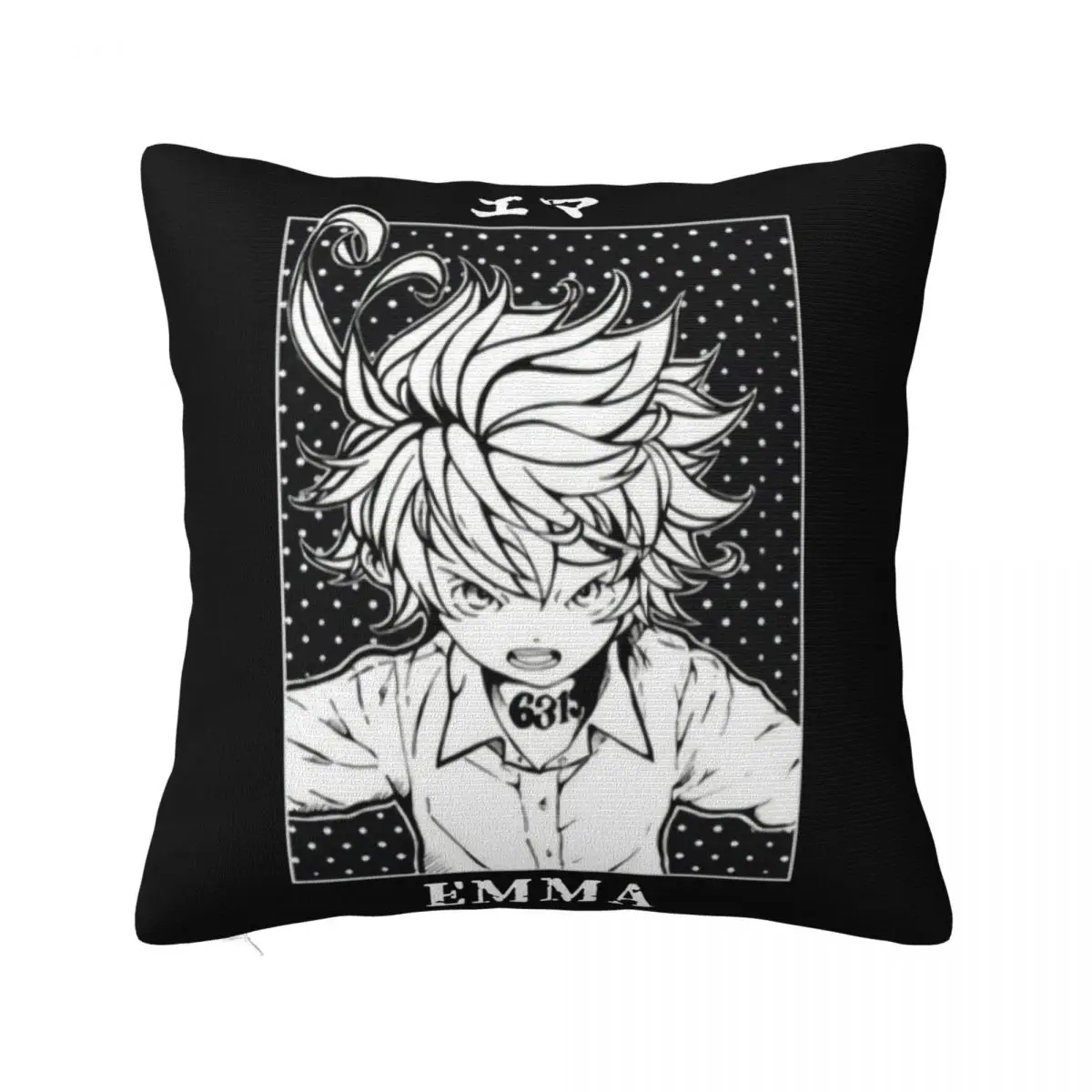 The Promised Neverland Emma Norman Ray White Black Unisex Original Loose Novelty Slogan Pillow Case