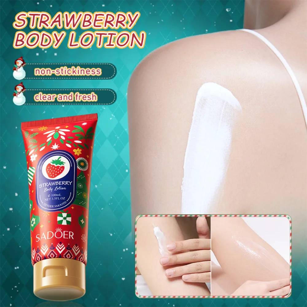 Strawberry Skin Whitening Cream Original Body Lotion Women Hidratante Corporal Crema Blanqueadora Creme Clareador De Pele 100Ml