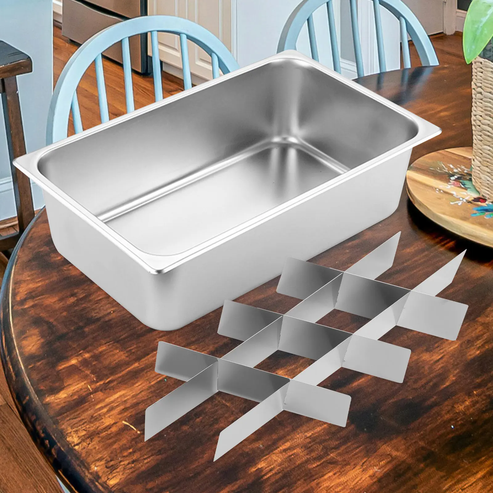 Hot Pot Divider Stainless Steel Multi-Functional Grid Partition for Oden Skewers Spicy Hot Pot Electric Deep Fryer Kitchen Use