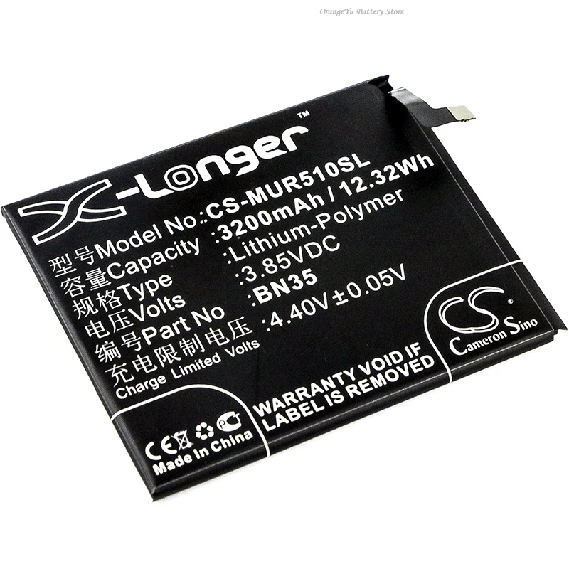 

3.85V 3200mAh Mobile, SmartPhone Battery BN35 for Xiaomi Redmi 5 +TOOL