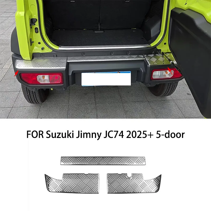 

Автомобильные аксессуары, подходят для Suzuki Jimny JC74 2025 + 5-дверный хромированный черный багажник снаружи, защитная крышка для бампера, защита на порог, накладка
