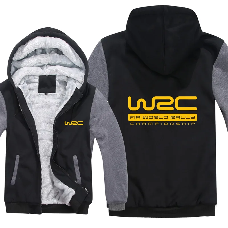 World Rally Championship WRC Hoodies Winter Warm Fleece Zipper WRC Men Coat Jacket Sweatshirt