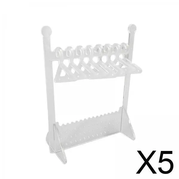 

5x Acrylic Earring Display Stand Jewelry Holder Coat Hangers Stand for Earrings