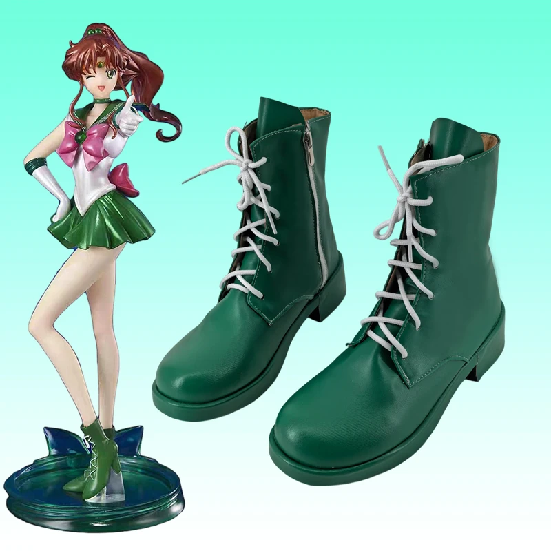AGCOS Kino Makoto Cosplay Shoes Anime Sailorr Moonn Sailorr Jupiter Cosplay Boots Shoes