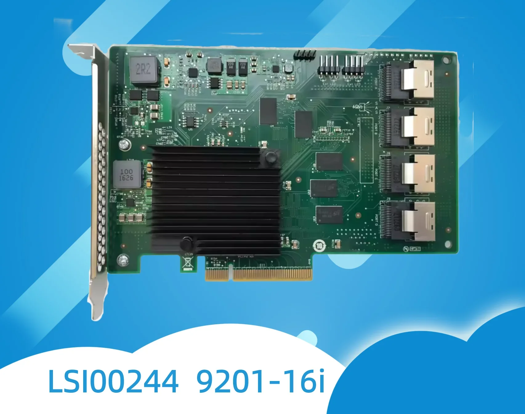 SmCpAdapter Card For Pci-express Sata And Sas Host Buses, Lsi Lsi00244, 9201-16i, 2.0x8