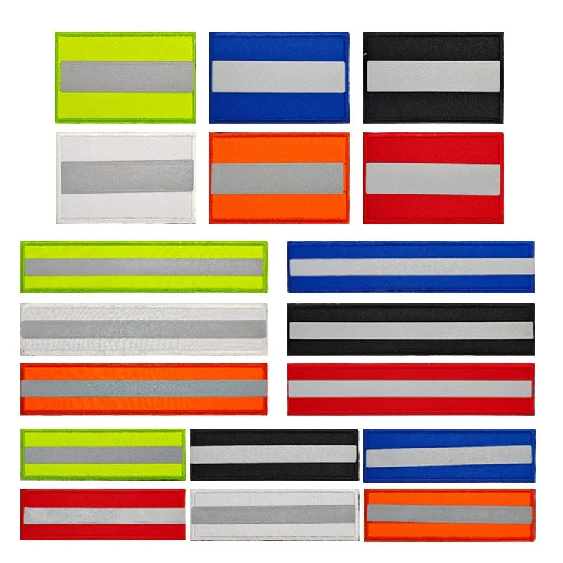 Reflective Strip Hook&loop Patches Alpha FSB Tactical Badge Colored Reflector Band for Molle Pouch Outdoor Jacket Accessories
