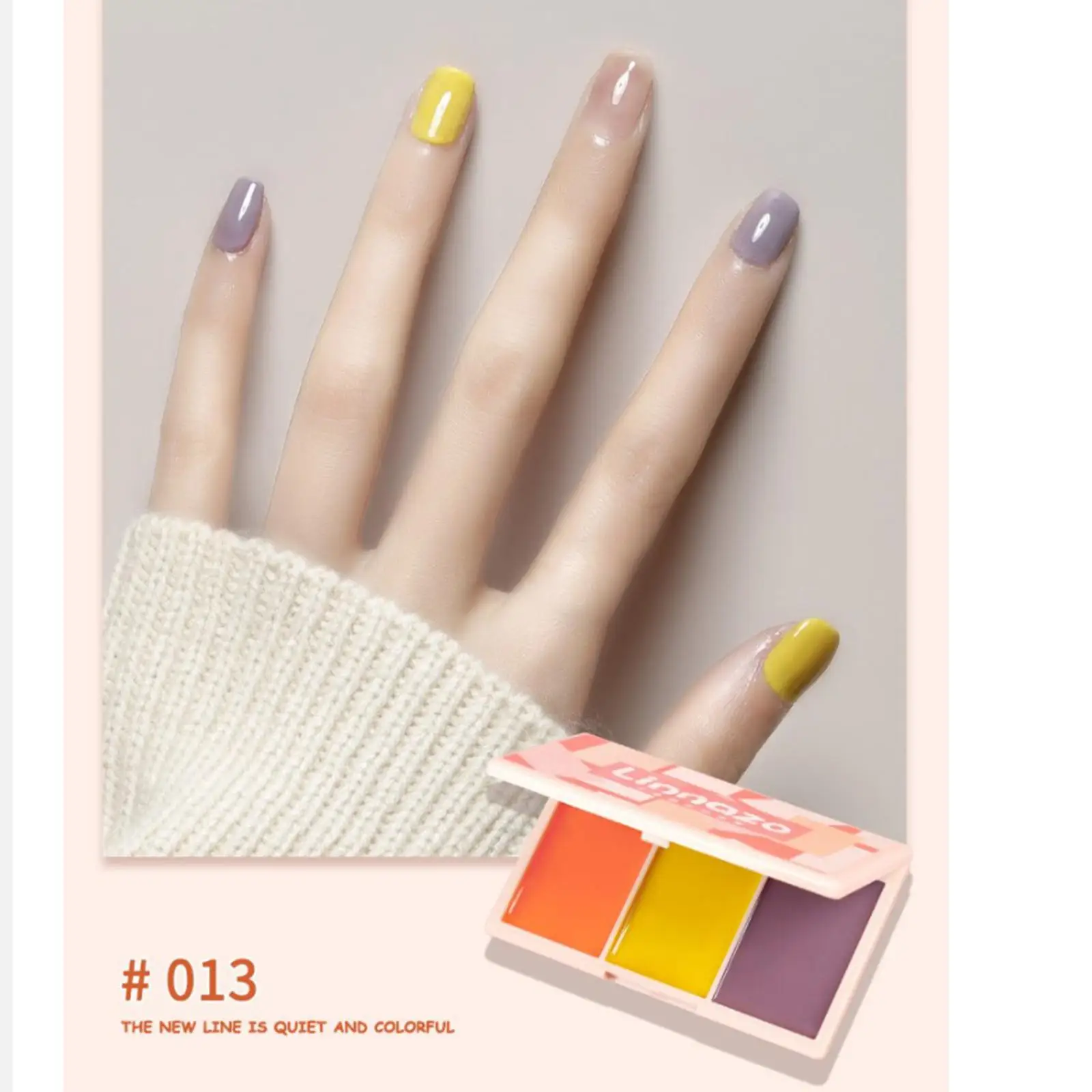 3 Color Solid Nail Gel Palette Nail Polish Trendy Nail Paint DIY Drawing
