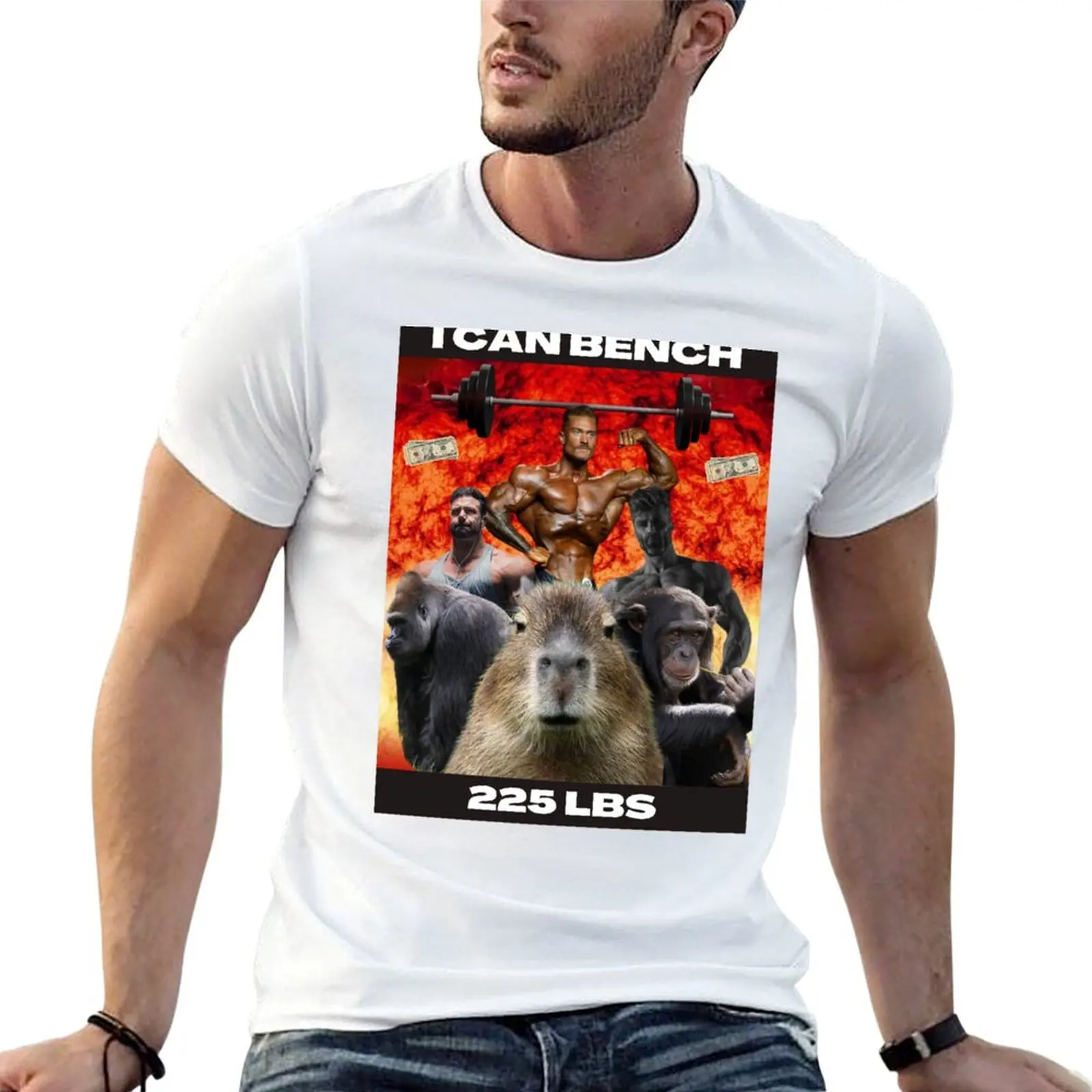 I Can Bench 225 Pounds T-Shirt Casual All Match Short Sleeve T-Shirt