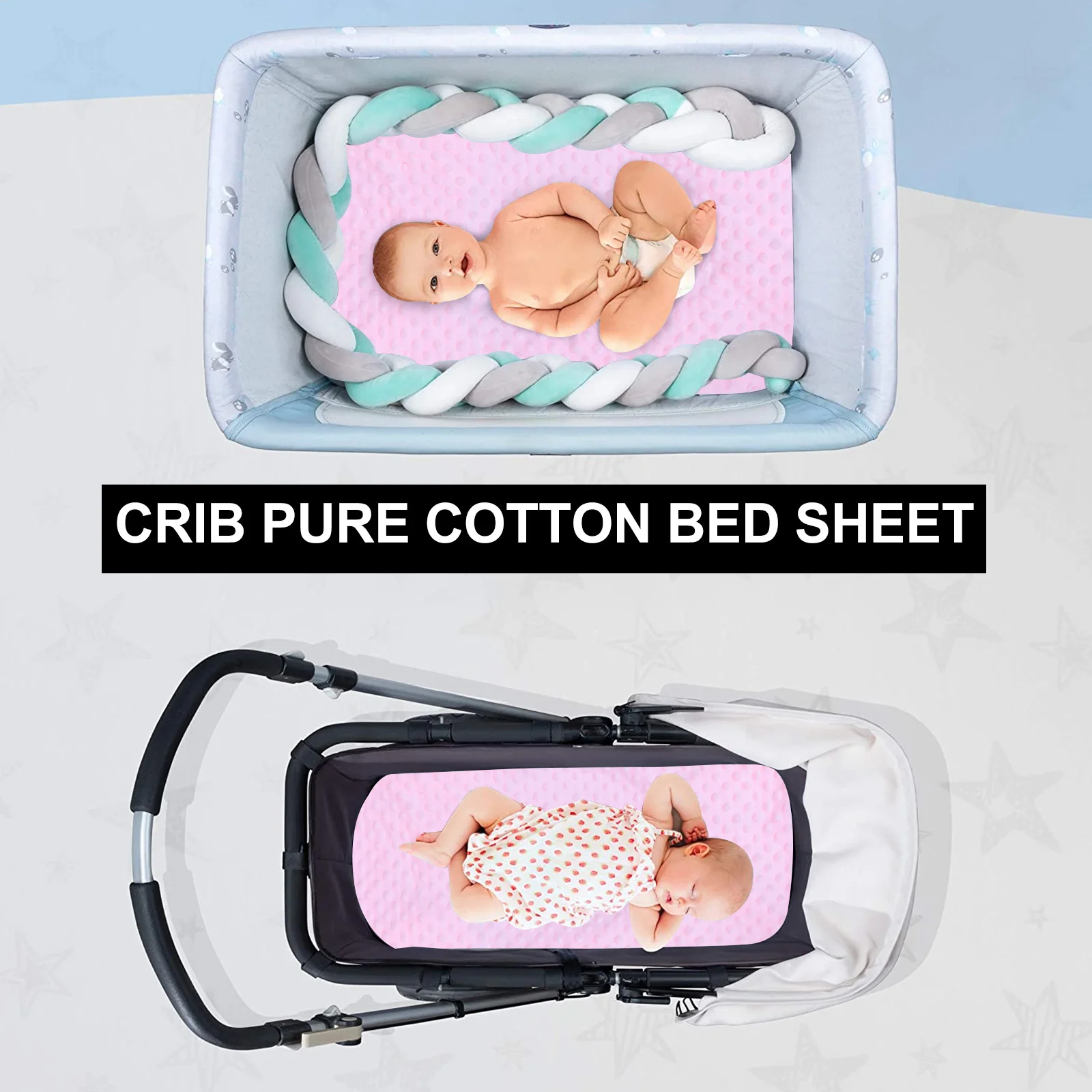 ملاءة سرير أطفال مناسبة لينة قابلة للتنفس غطاء سرير مهد لحديثي الولادة قسط الحضانة النوم ملحق مهد ورقة